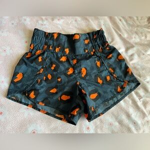 Mono B Orange and Gray Athletic Shorts Leopard Print Size Small LIKE NEW